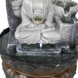 11.8” Buddha Tabletop Water Fountain with LED Light for Home & Office Decoration
