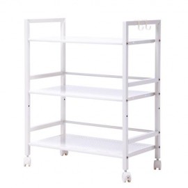 Widen 3 Tiers Multi-functional Storage Cart Rack Organiser Shelf Ivory White Black