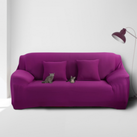 Universal 2-Seat Spandex Sofa Cover Stretch Cover Corner Elastic Purple