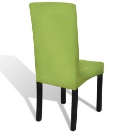 6 pcs Straight Stretchable Chair Cover Green