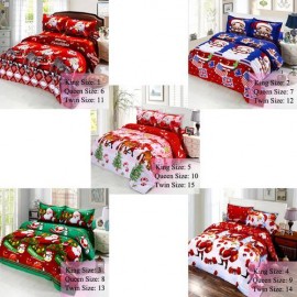 4pcs Cartoon Christmas Bedding Set Duvet Quilt Cover Bed Sheet 2 Pillowcases
