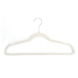 10pcs 45 0.5 24.5 Plastic Flocking Clothes Hangers Ivory White