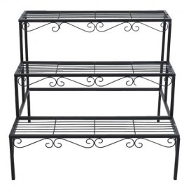 3 Tier Stair Style Metal Plant Stand Outdoor