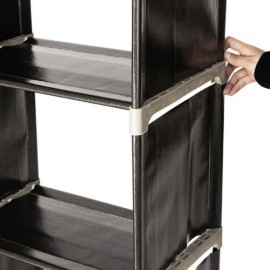Multifunctional Assembled 3 Tiers 9 Compartments Storage Shelf Black