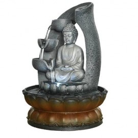 11in Buddha Tabletop Water Fountain for Home Decoration with LED Light