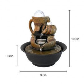 10.2 inch Indoor pot water fountain with Ball and led light for Office and Home Decor