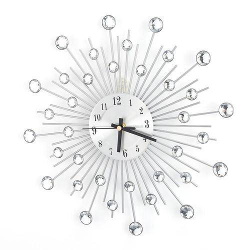 Fashion Luxury Diamond studded Metal Wall Clock Living Room Bedroom Decor