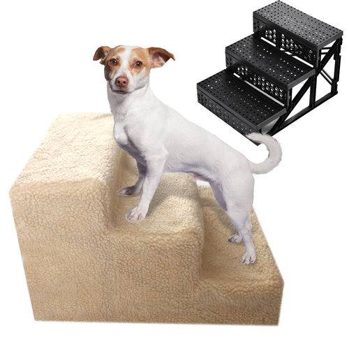 Soft Portable Cat Dog 3 Steps Ramp Small Climb Pet Step Stairs