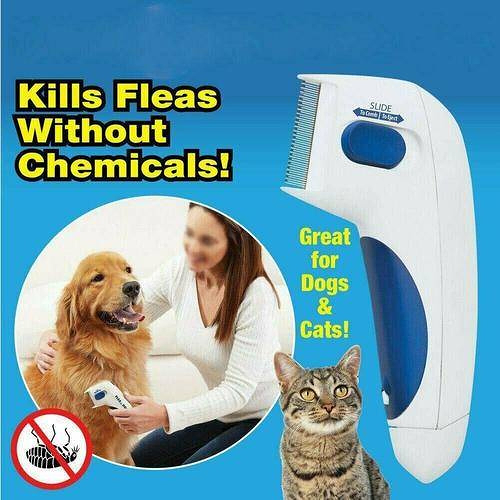 Electric Pet Dog Cat Flea Comb Safe Flea Zapper Comb Pet Tick Eliminator Remidy